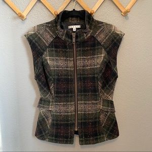 Cabi All Tied Up Wool Blend Plaid Vest